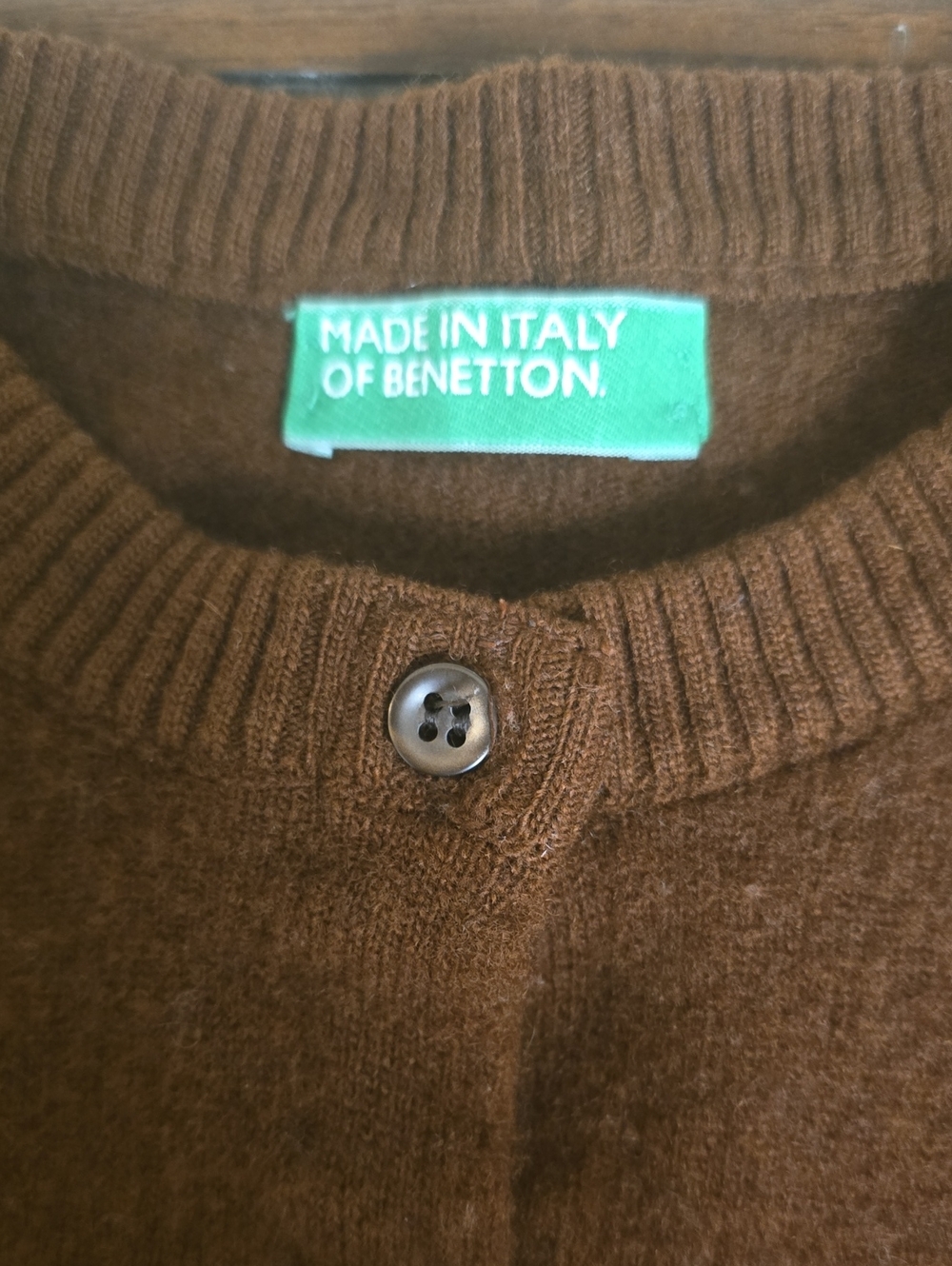 United Colors of Benetton Vintage Cropped Brown Cardigan Made in Italy S